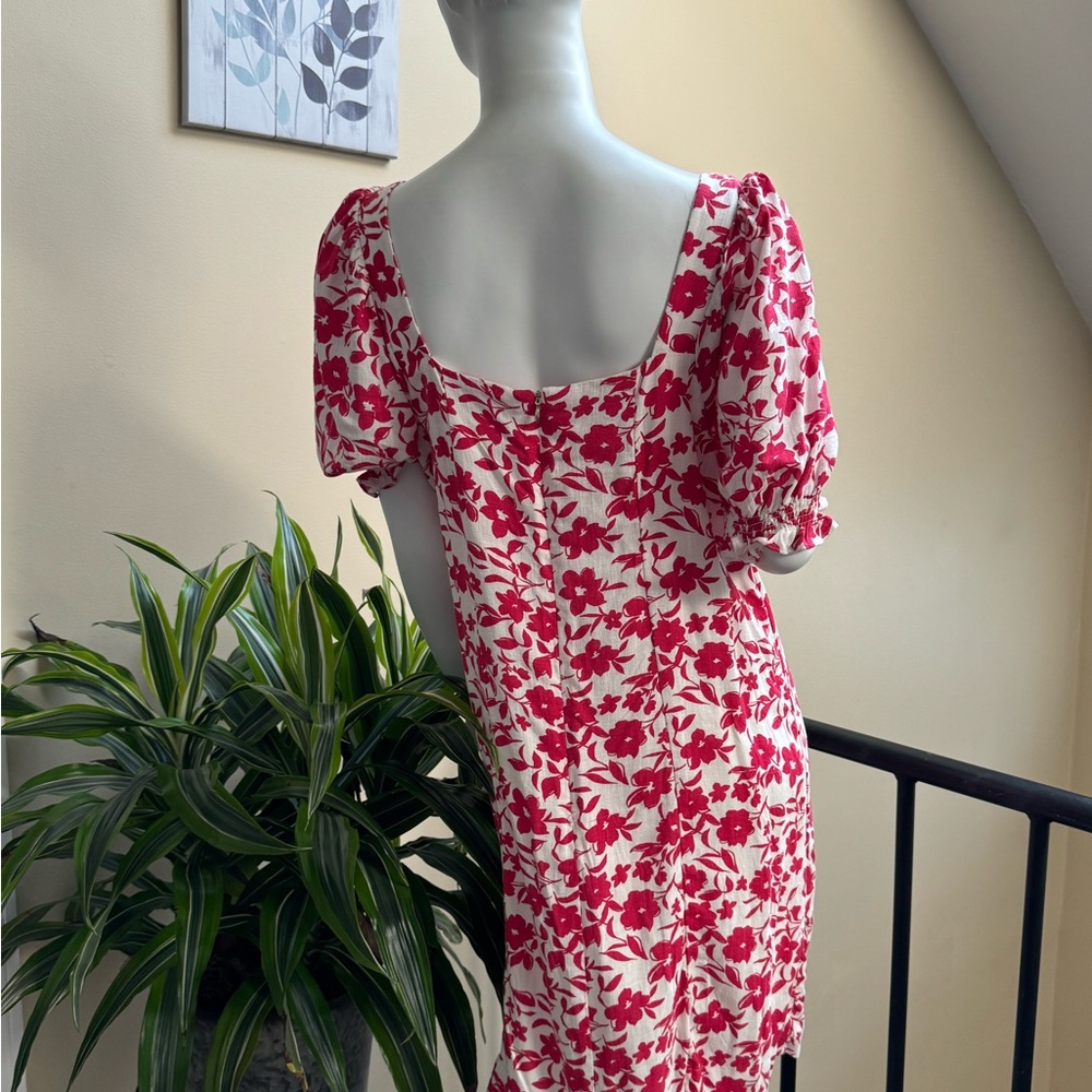 Floral Red Dress